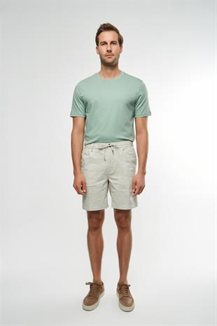 Açık Yeşil Keten Şort