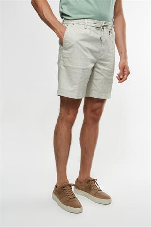 Açık Yeşil Keten Şort