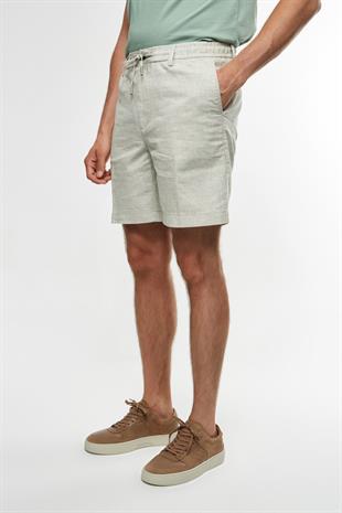 Açık Yeşil Keten Şort