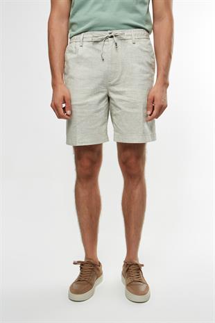 Açık Yeşil Keten Şort