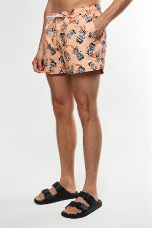 Ananas Desenli Şort Mayo