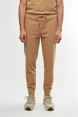 Bej Düz Kesim Jogger Pantolon