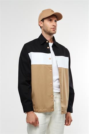 Blok Çizgili İnce Ceket