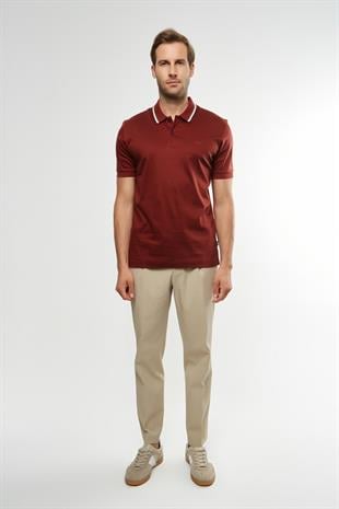 Bordo Polo Yaka T-shirt