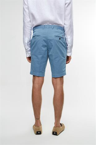 Mavi Düz Kesim Şort