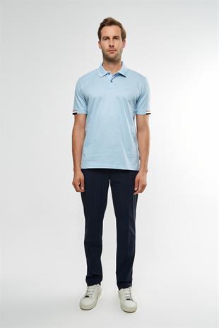 Mavi Yaka Detaylı Polo Yaka T-shirt