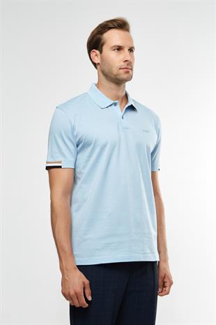 Mavi Yaka Detaylı Polo Yaka T-shirt