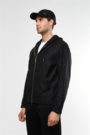 Monogram Desen Fermuarlı Sweatshirt