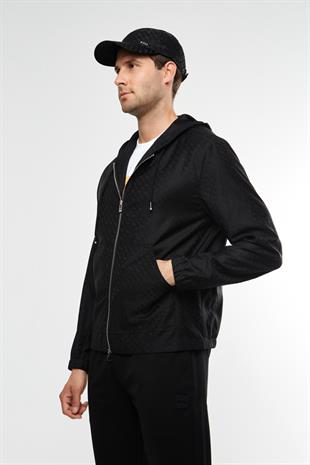 Monogram Desen Fermuarlı Sweatshirt
