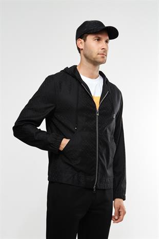 Monogram Desen Fermuarlı Sweatshirt