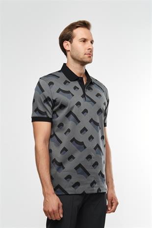 Monogram Desen Polo Yaka T-shirt
