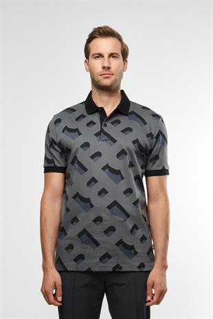 Monogram Desen Polo Yaka T-shirt
