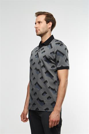Monogram Desen Polo Yaka T-shirt