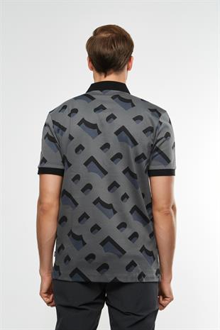 Monogram Desen Polo Yaka T-shirt