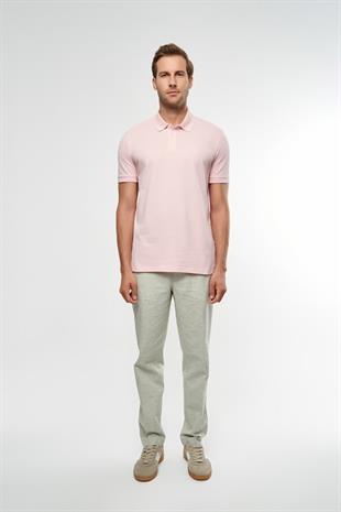 Pembe Polo Yaka T-shirt