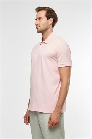 Pembe Polo Yaka T-shirt