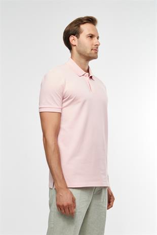 Pembe Polo Yaka T-shirt