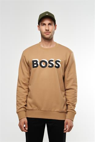 Slogan Motto Bej Sweatshirt