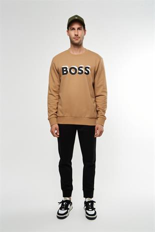 Slogan Motto Bej Sweatshirt