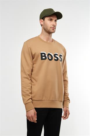 Slogan Motto Bej Sweatshirt