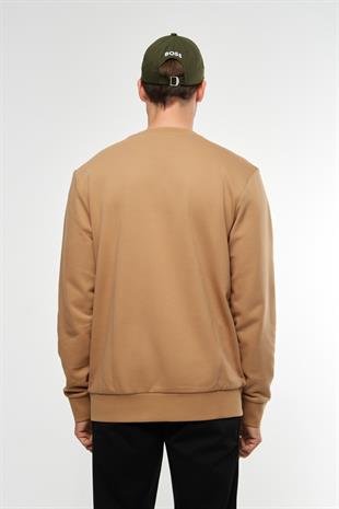 Slogan Motto Bej Sweatshirt