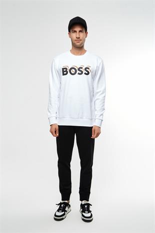Slogan Motto Beyaz Sweatshirt