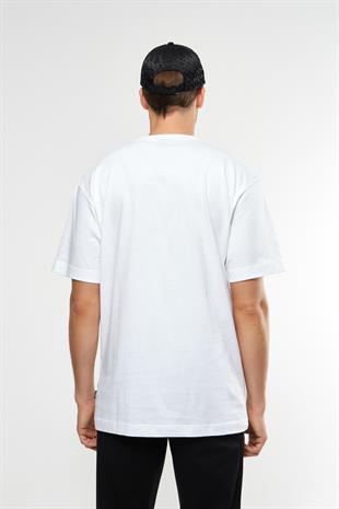 Turuncu Desenli Bisiklet Yaka T-shirt