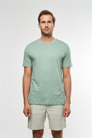 Yeşil Bisiklet Yaka Basic T-shirt