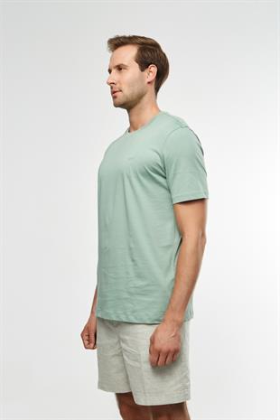 Yeşil Bisiklet Yaka Basic T-shirt