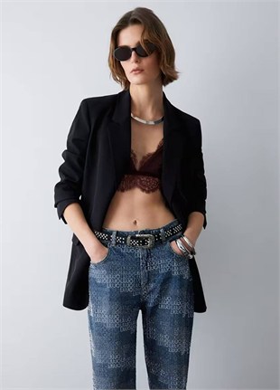 Taşlı Jean Pantolon