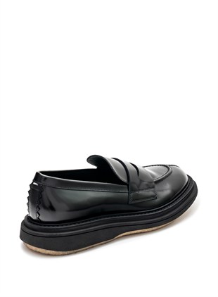 Siyah Deri Loafer