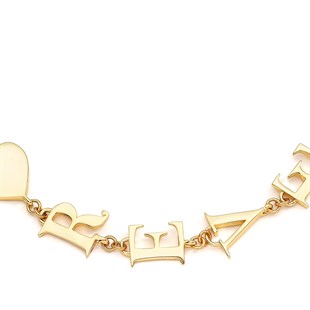 Forever Kalp Charm Altın Kaplama Bilezik