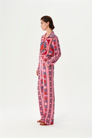 Pembe Desenli Pantolon
