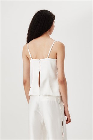 Ekru Saten Top