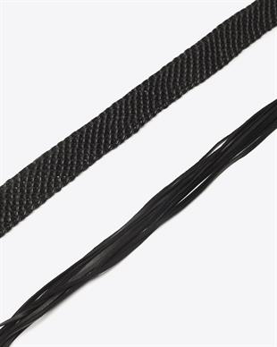 Siyah Püsküllü Deri Kemer