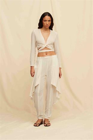 Uzun Kollu Pamuk Crop Üst