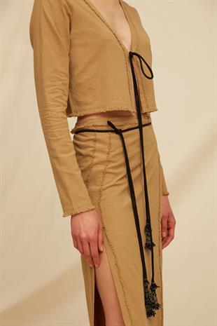 V Yaka Önden Bağlamalı Üst