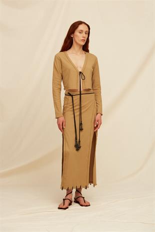 V Yaka Önden Bağlamalı Üst