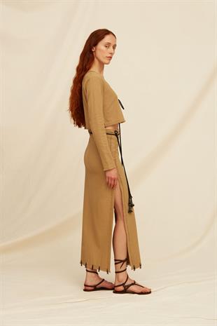 Yandan Yırtmaçlı Uzun Etek