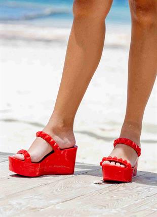 Kırmızı Platform Terlik