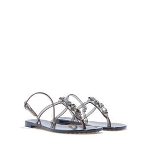 Swarovski Taşlı Siyah Sandalet