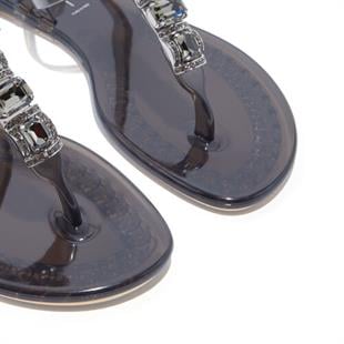 Swarovski Taşlı Siyah Sandalet