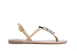 Taş Aksesuarlı Bağlamalı Terlik