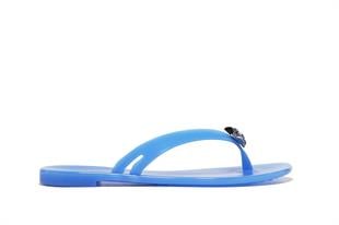 Taş Aksesuarlı Mavi Terlik