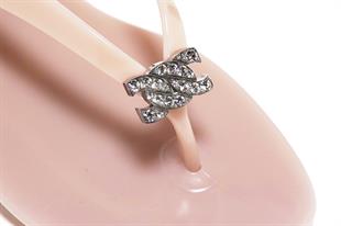 Taş Aksesuarlı Pembe Terlik