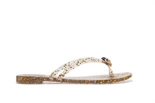 Taş Aksesuarlı Simli Terlik