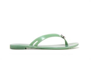 Taş Aksesuarlı Yeşil Terlik