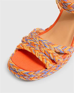Valeria Turuncu Kısa Topuklu Espadril