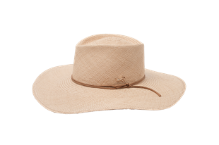 Deri Kemerli Bej Fötr Şapka