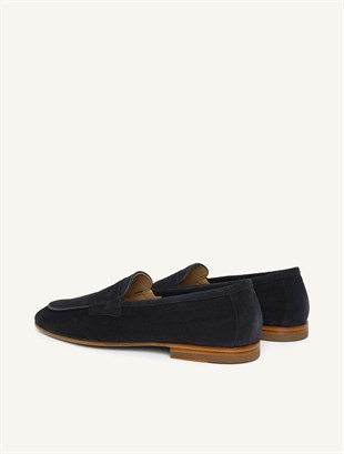 Lacivert Süet Loafer